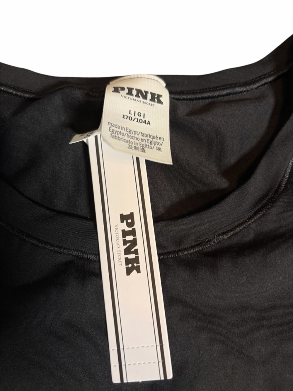 Pink/Victoria Secrets Sport Women’s Black Active Wear Athletic Tee Size L NWT - Picture 3 of 8